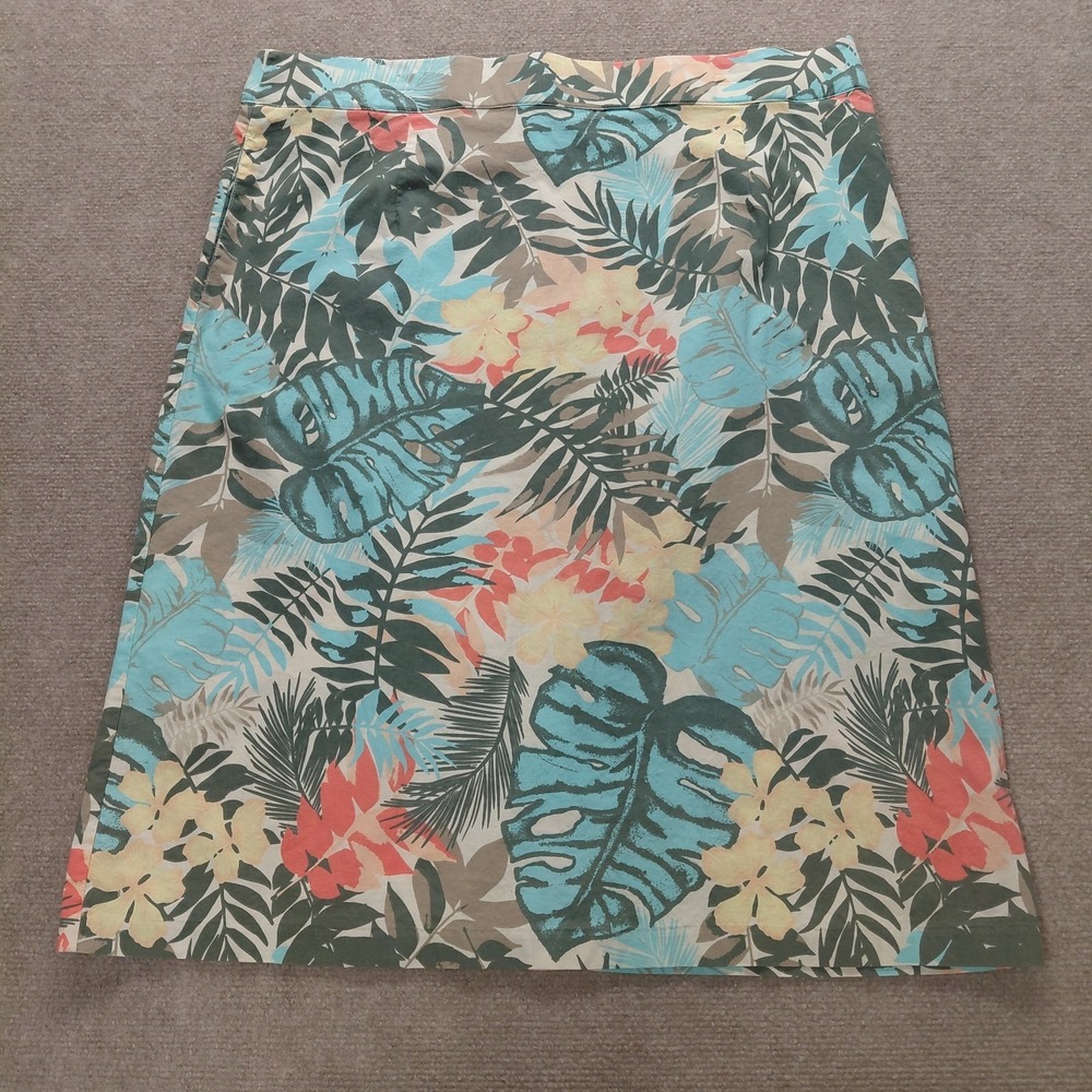 Koret Skirt Womens Size 18 Hibiscus Tropical Floral Hawaiian Print Cotton Midi